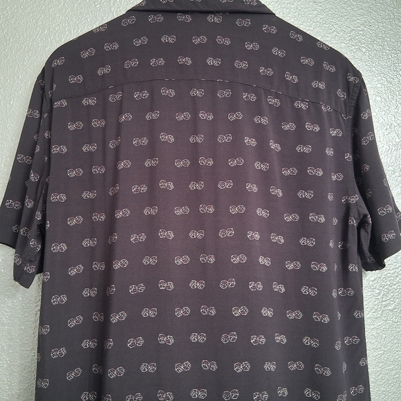 Allsaints Snake Eyes Slim Fit Black Button Up Shirt Size S - Picture 6 of 9